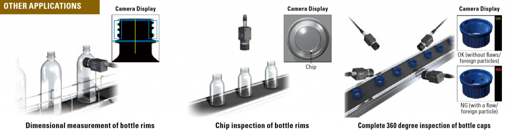 Complete 360 degree inspection of bottle caps