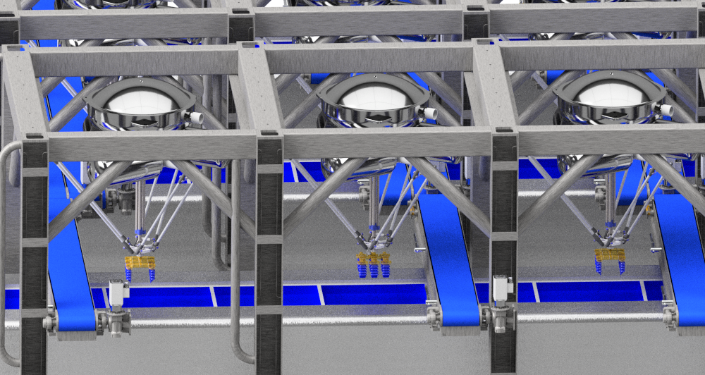 Delta 4 Robot Pick and Place System Codian IP69K